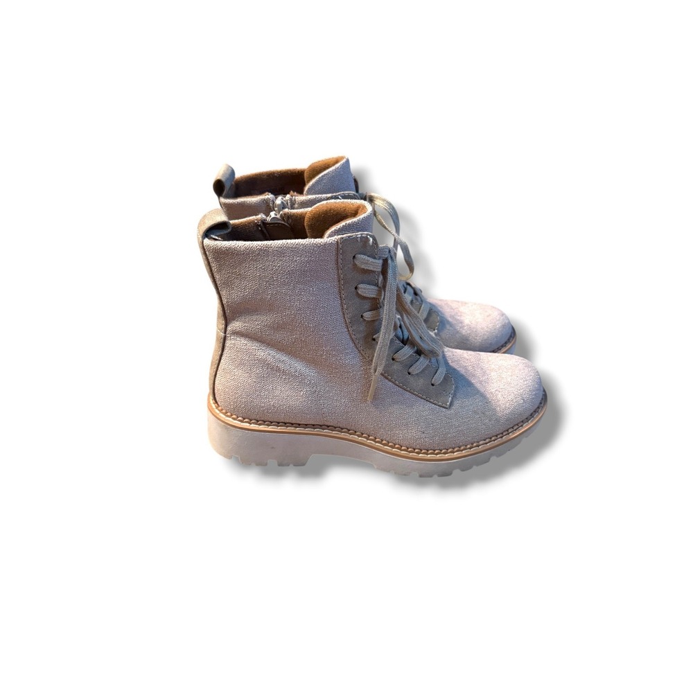 Eurosoft by Sofft Blaike Combat Boots 7M‎ Taupe Suede Lace Up Side Zip Lug Sole